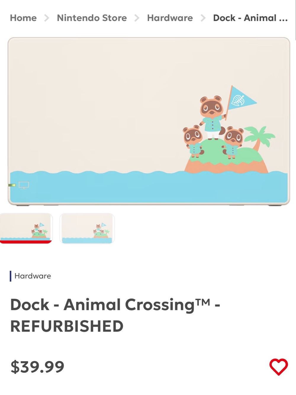 Nintendo Switch Animal Crossing Dock